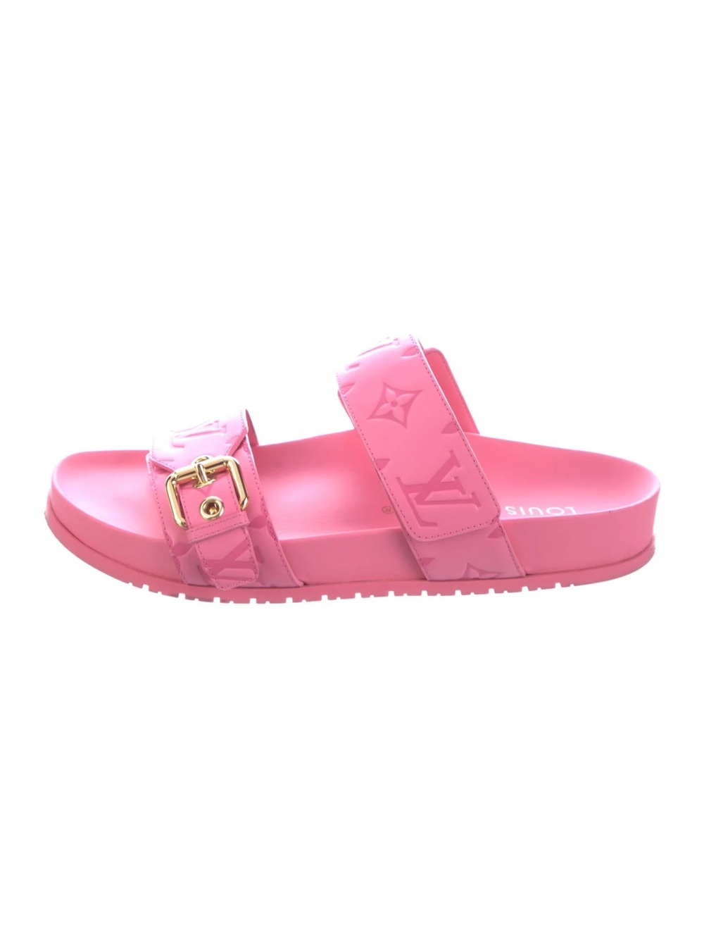 Louis Vuitton Women’s Pink Monogram Double-Strap Slide Sandals